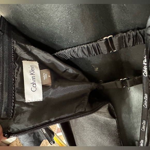 Calvin Klein Formal Black Shiny Strapless Mini Full Pockets EUC - Picture 13 of 15